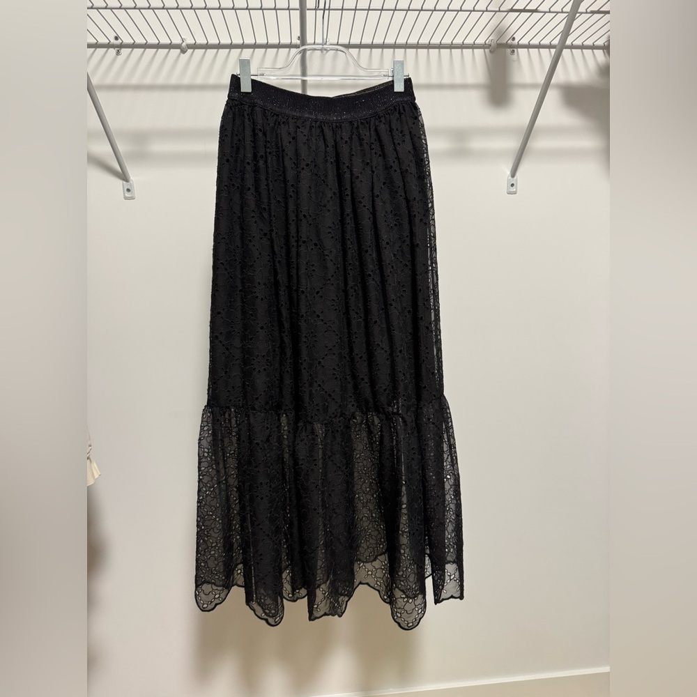 Mimisol Embroidered Eyelet Maxi Skirt Size 18